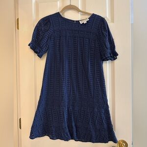 Sail to Sable Navy Shortsleeved Eyelet Sundress - Size XS